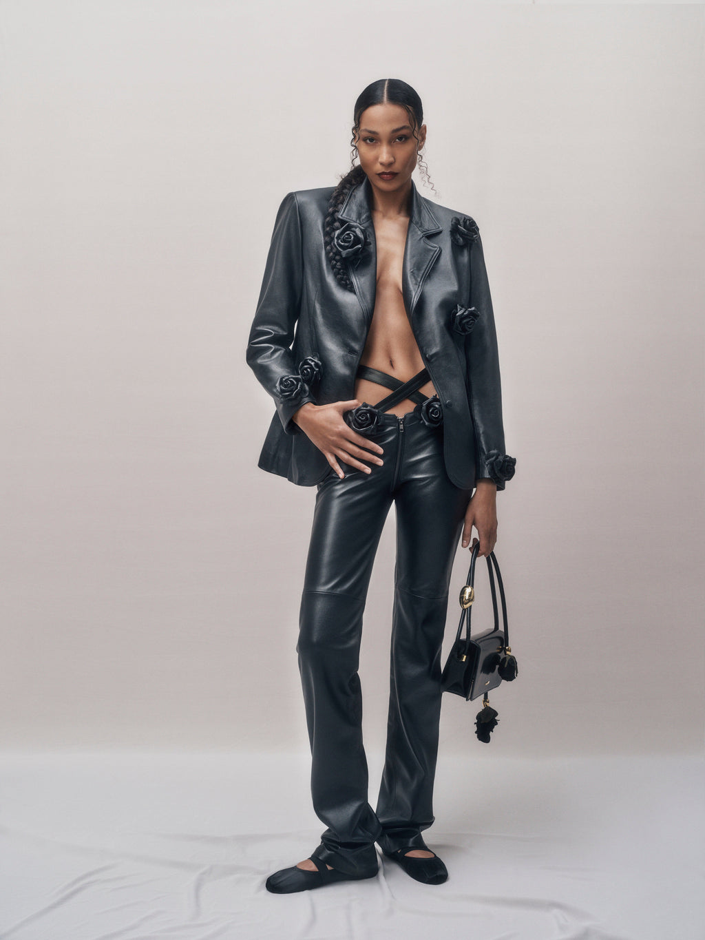 Wild Rose Leather Blazer