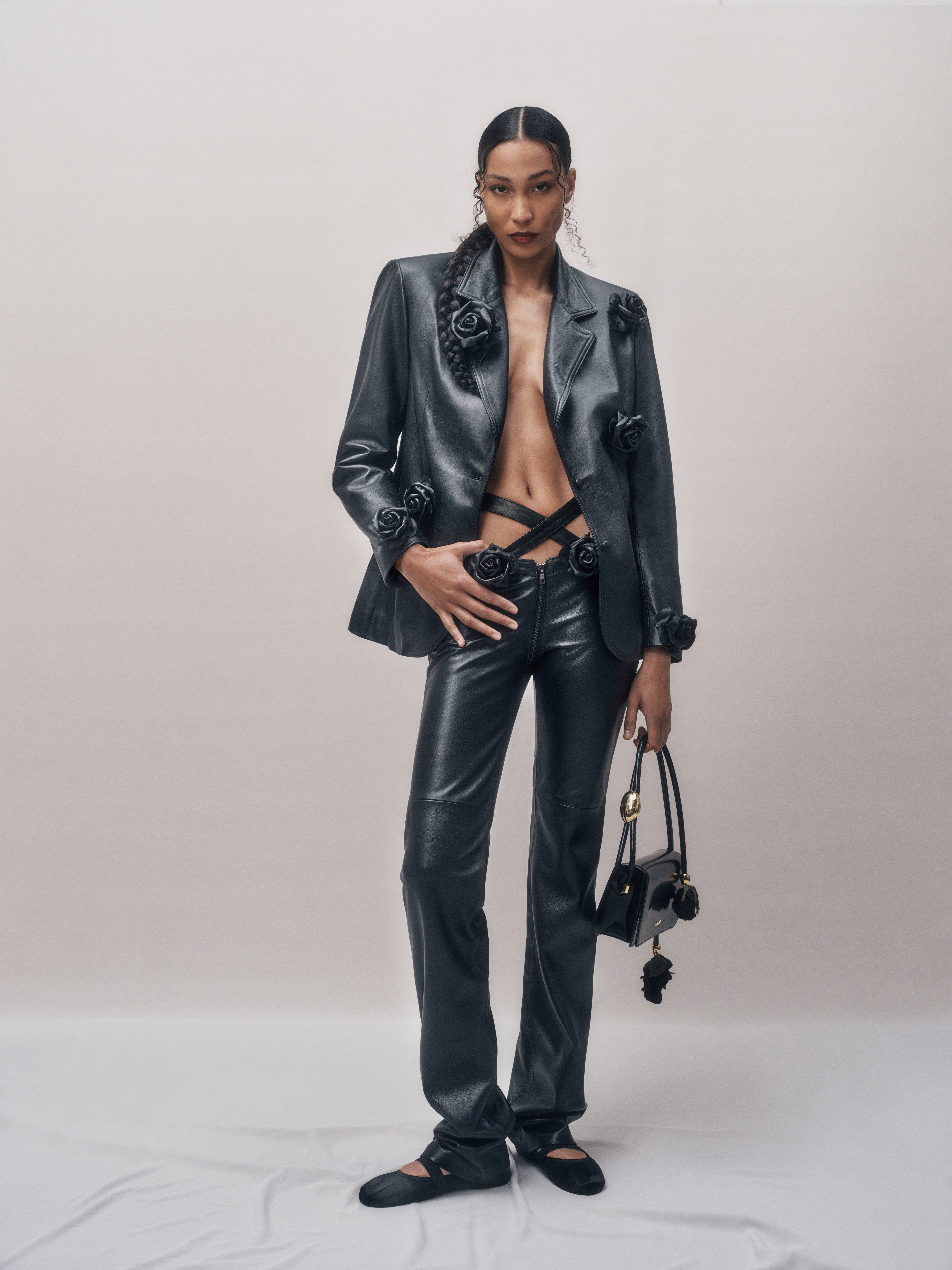 Wild Rose Leather Blazer