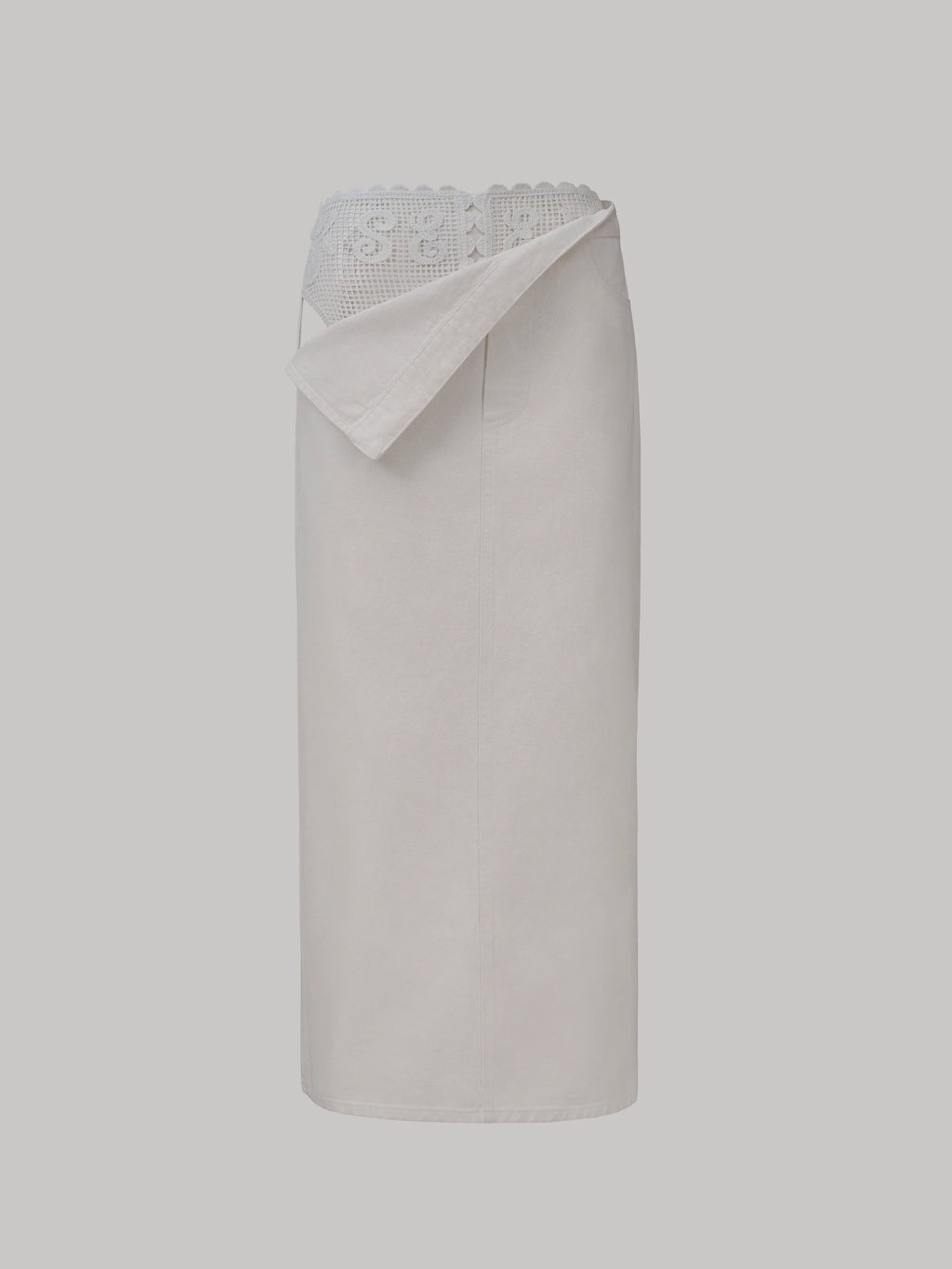 Macramé Exposé Denim Skirt