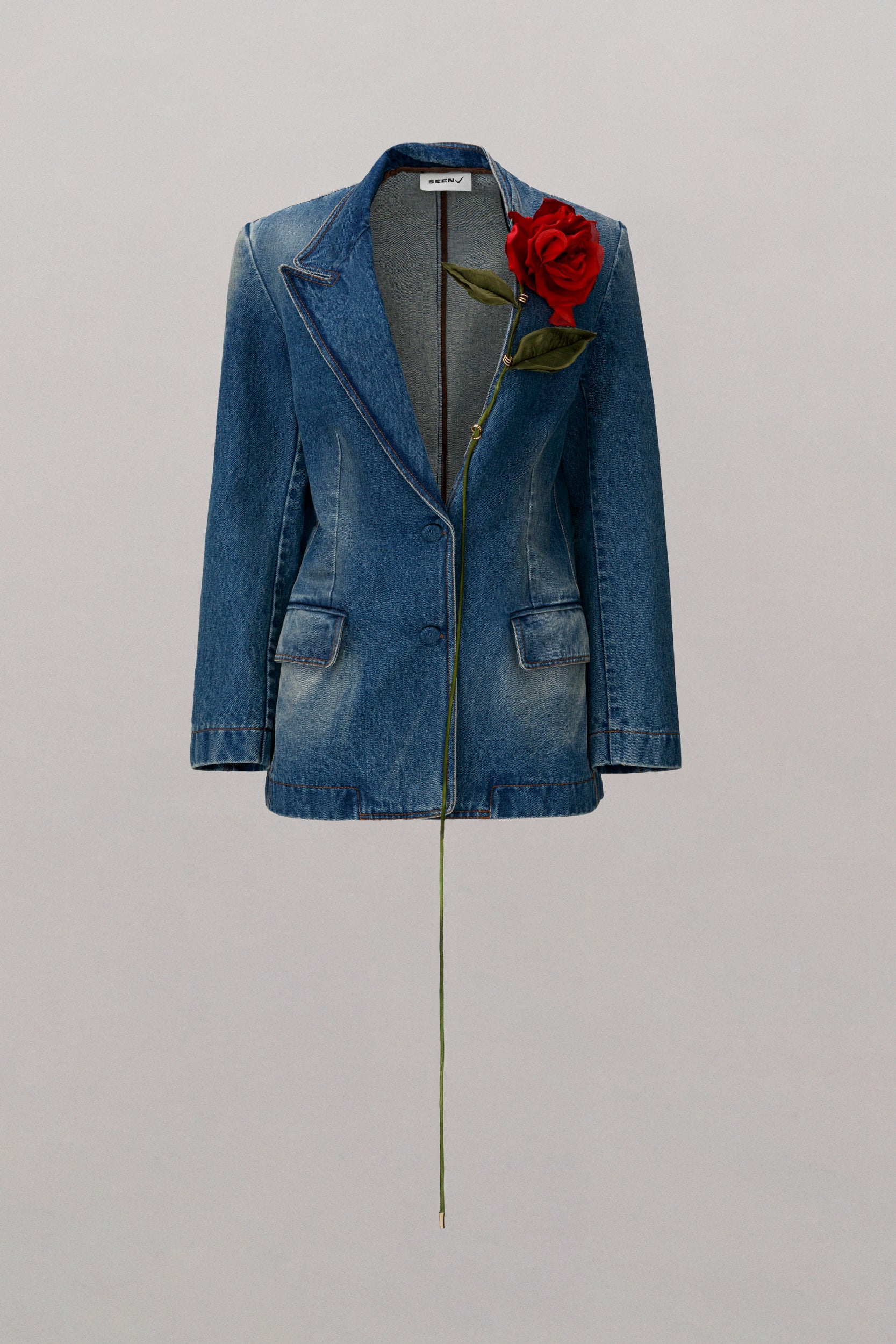 Carnivorous Rose Denim Blazer
