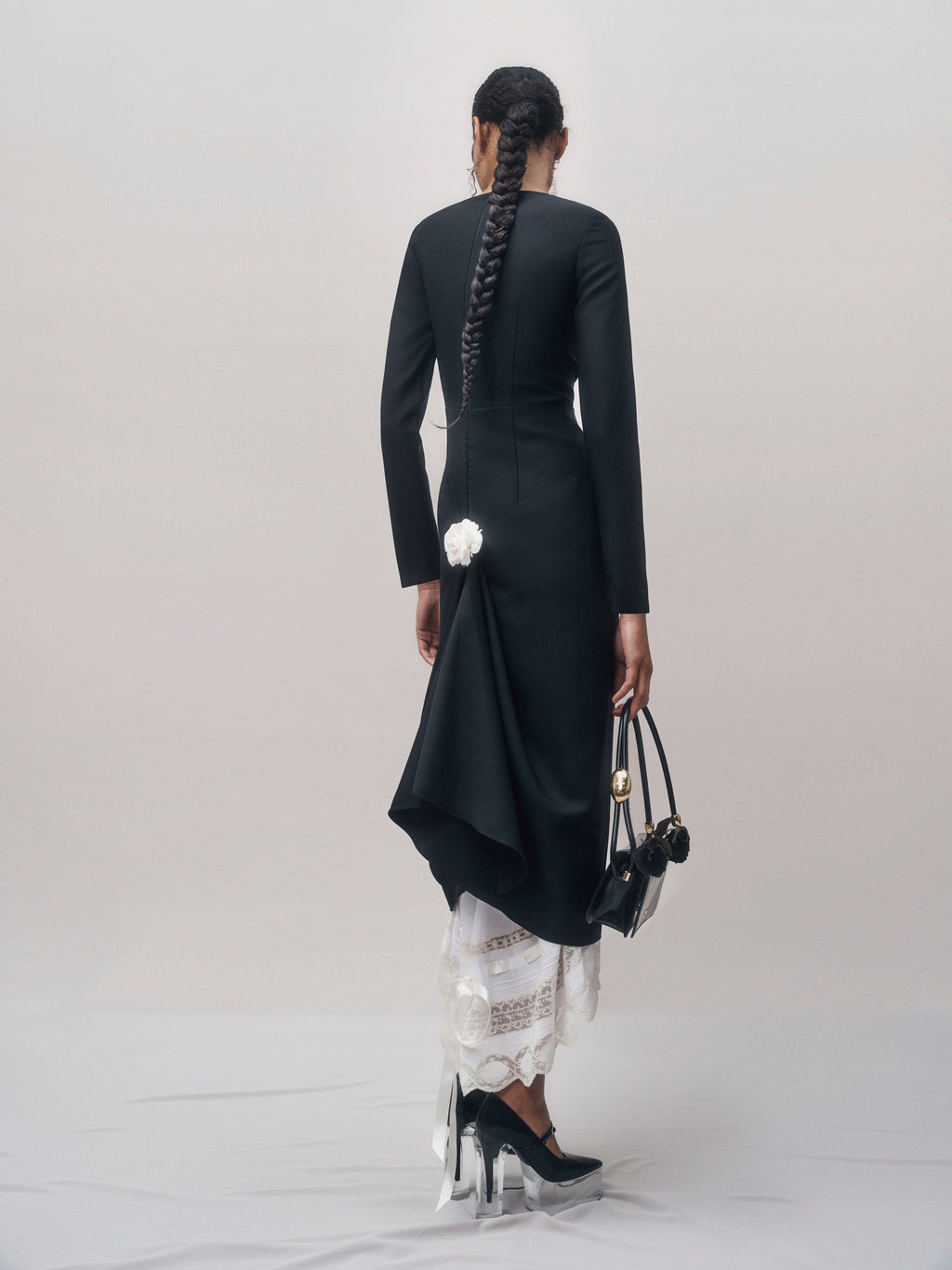 Victorian Multi-Length Midi Dress with Lace Trim