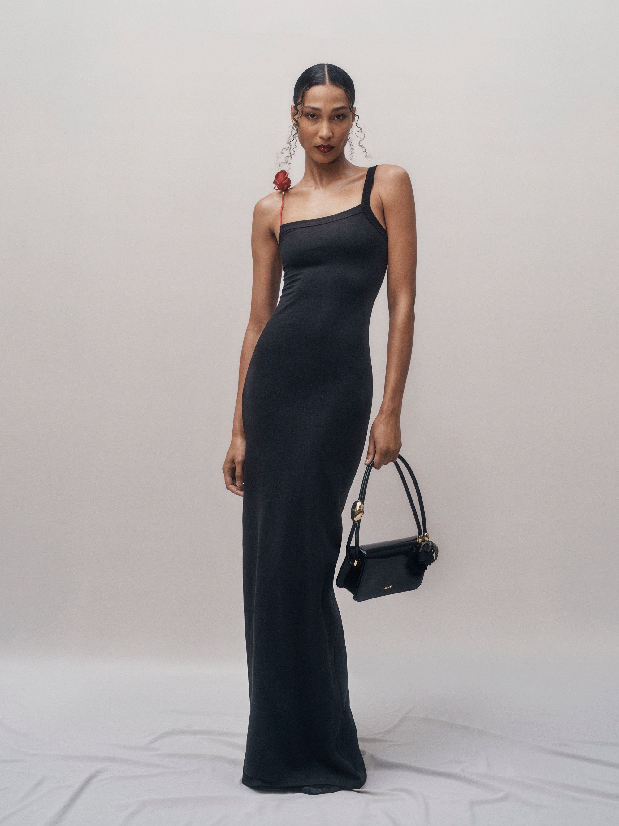 Surrealist Red Rose Strap Maxi Dress