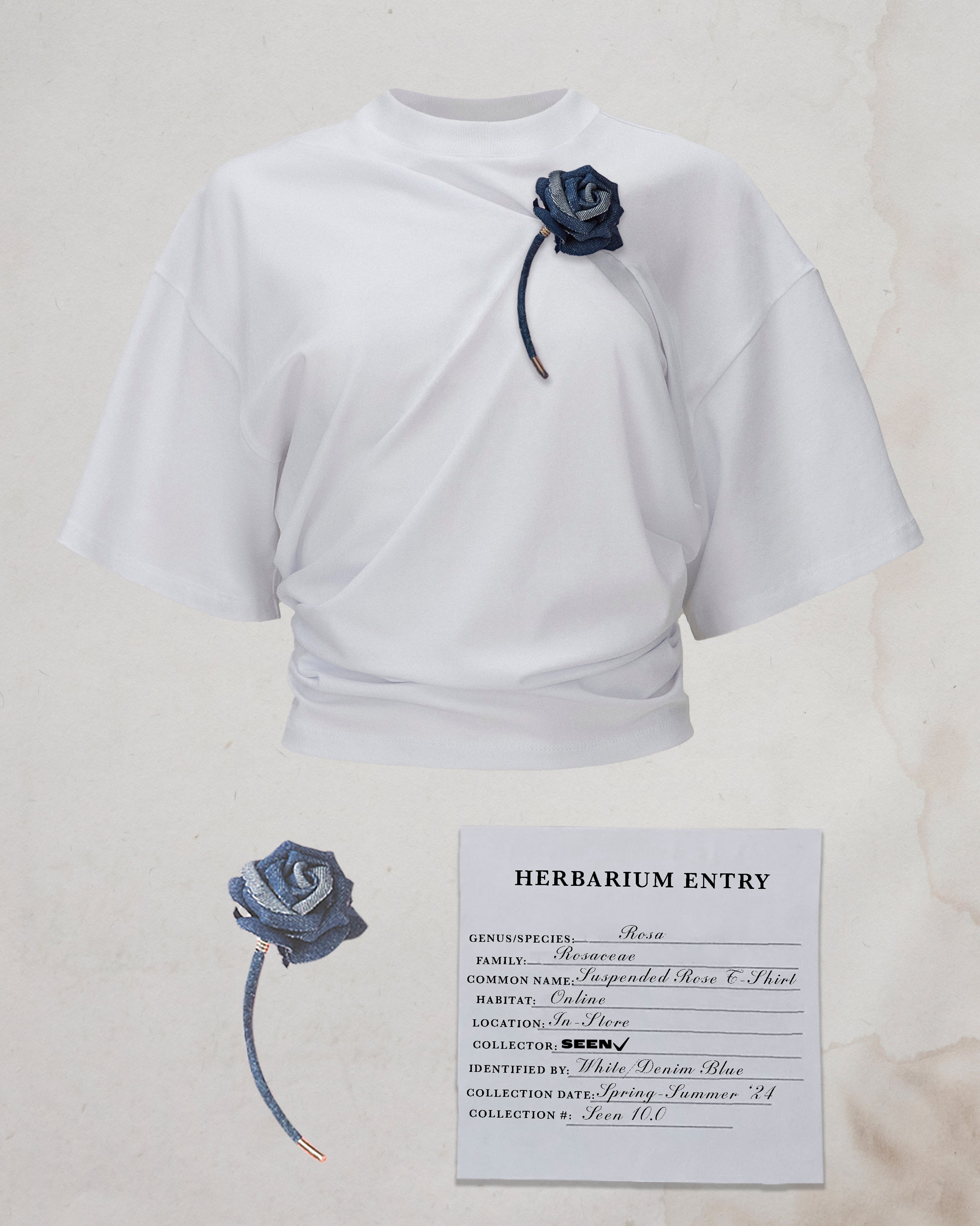 Suspended Rose Asymmetrical T-Shirt