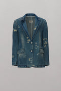 Chest Rose Denim Blazer