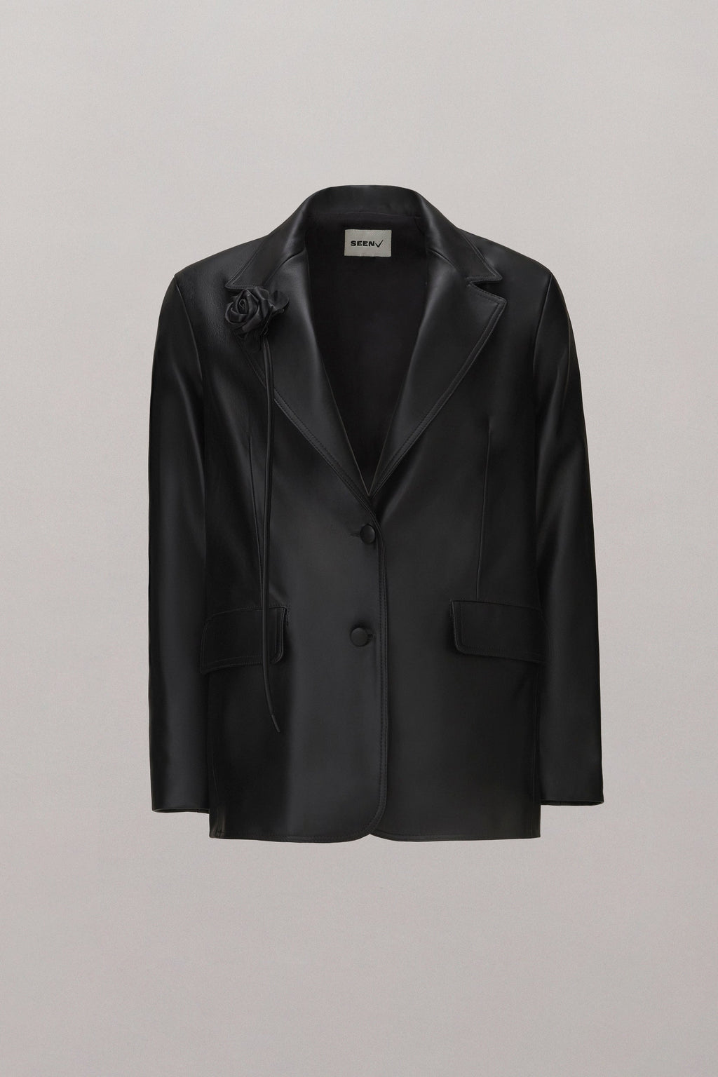 Chest Rose Leather Blazer