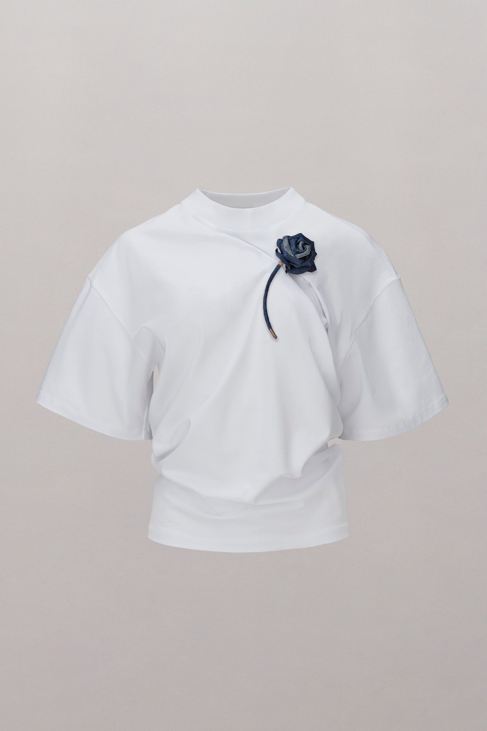 Suspended Rose Asymmetrical T-Shirt