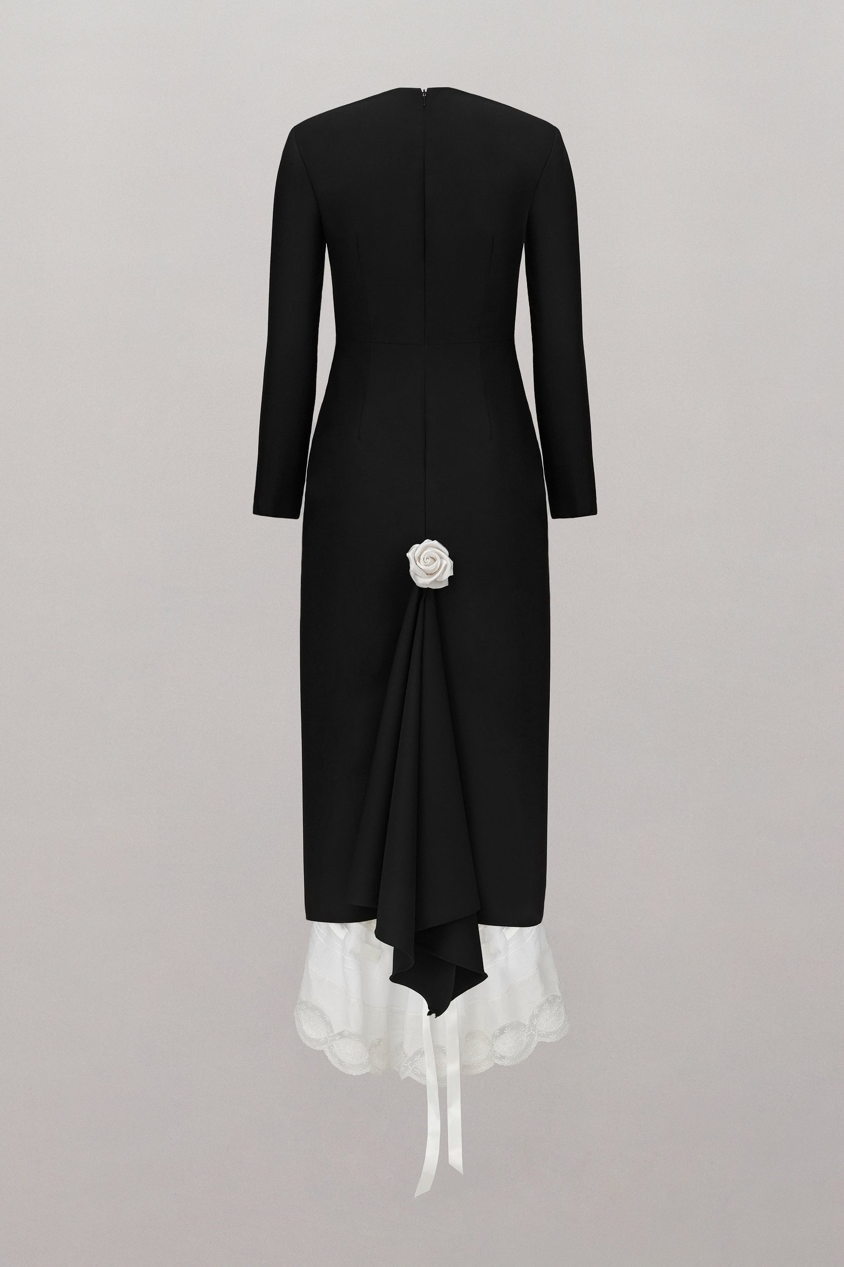 Victorian Multi-Length Midi Dress with Lace Trim