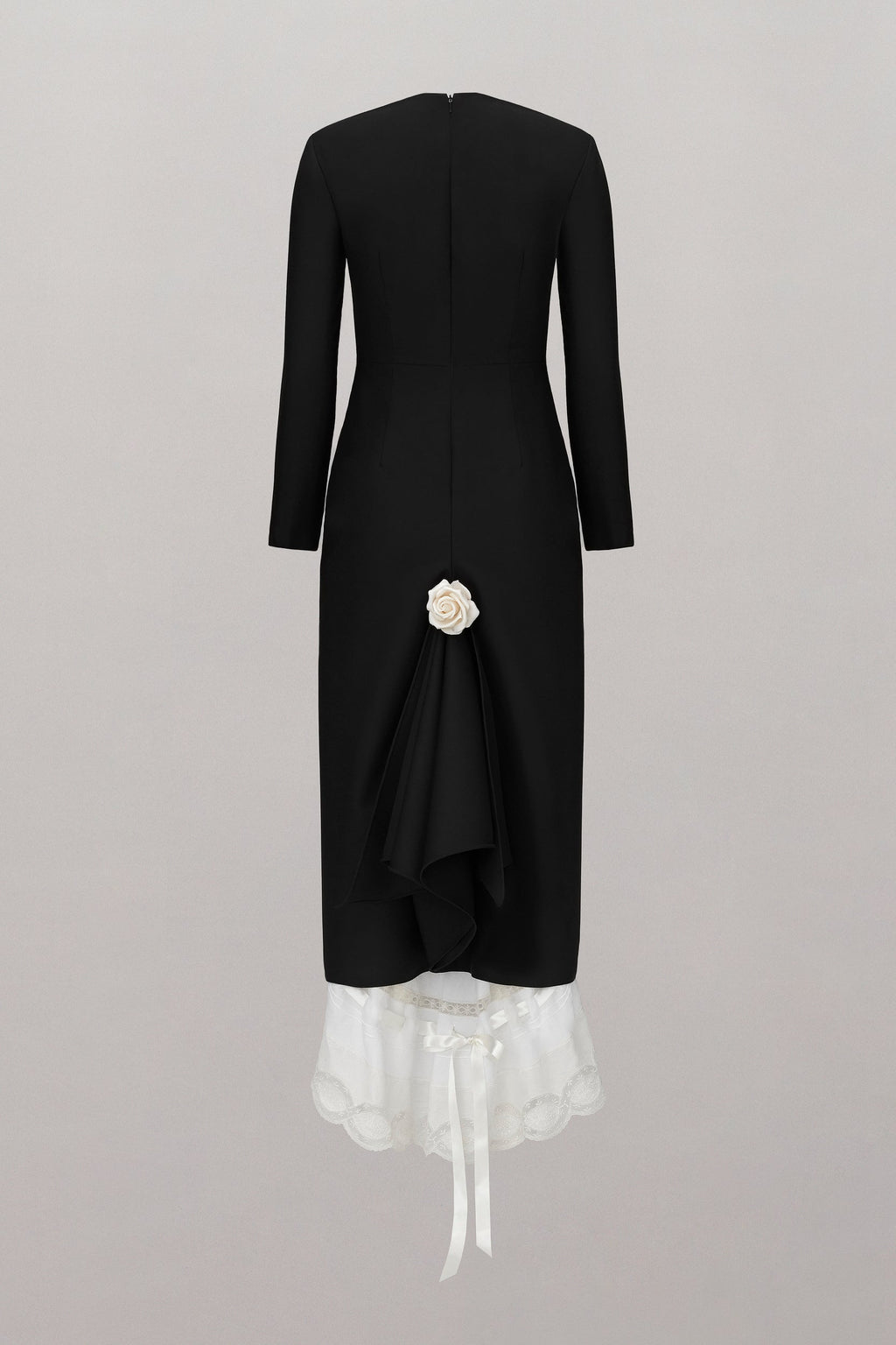 Victorian Multi-Length Midi Dress with Lace Trim