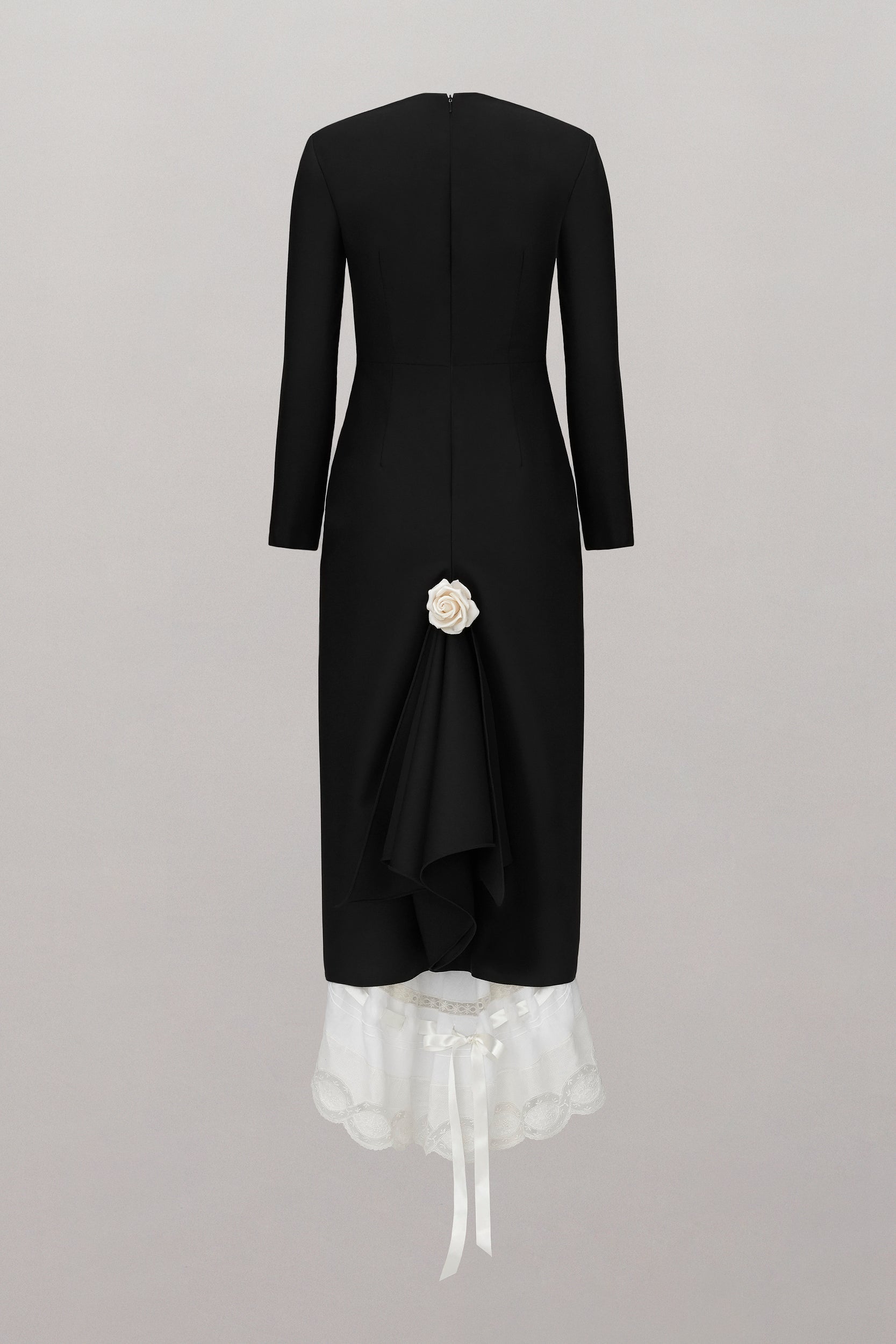Victorian Multi-Length Midi Dress with Lace Trim