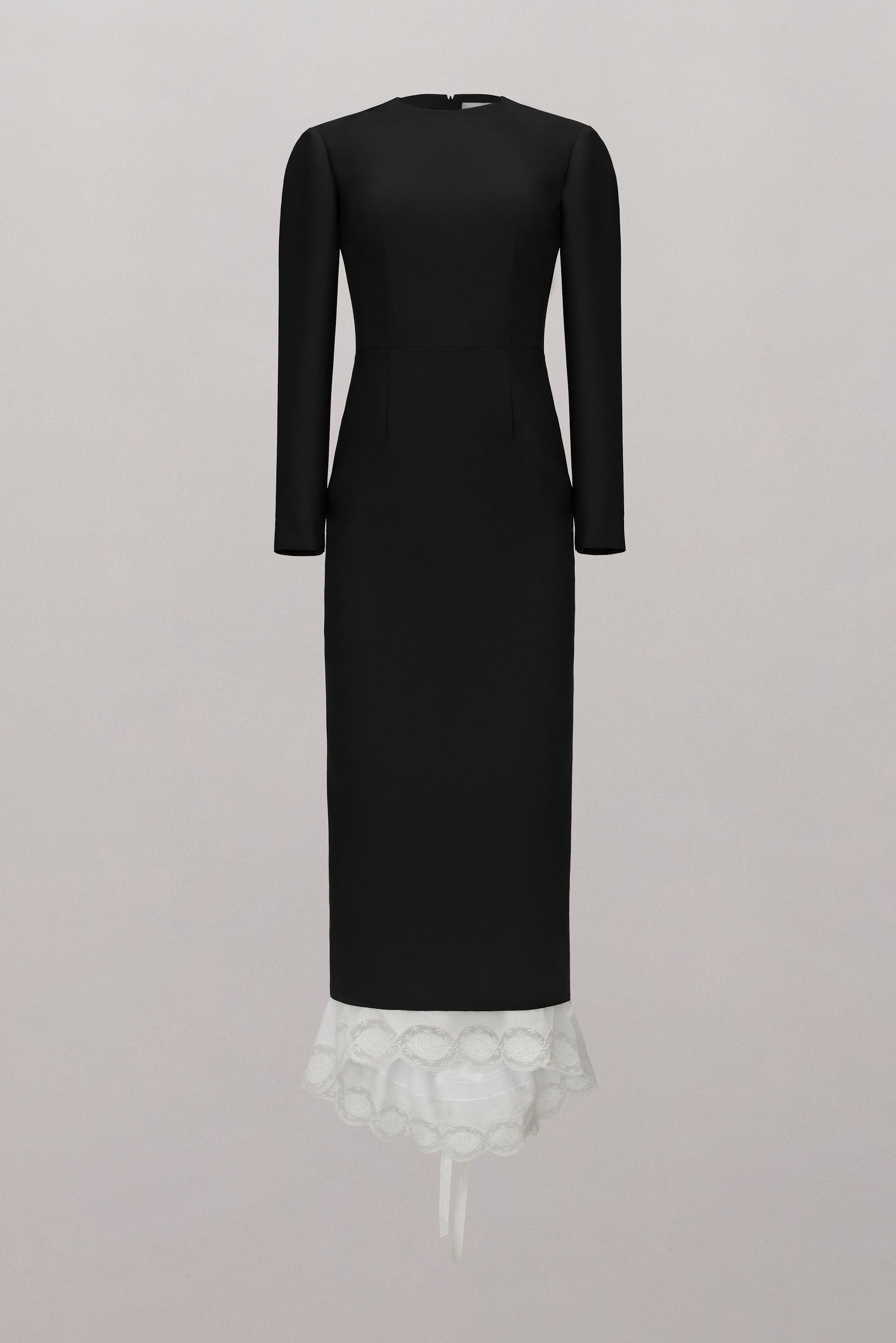 Victorian Multi-Length Midi Dress with Lace Trim