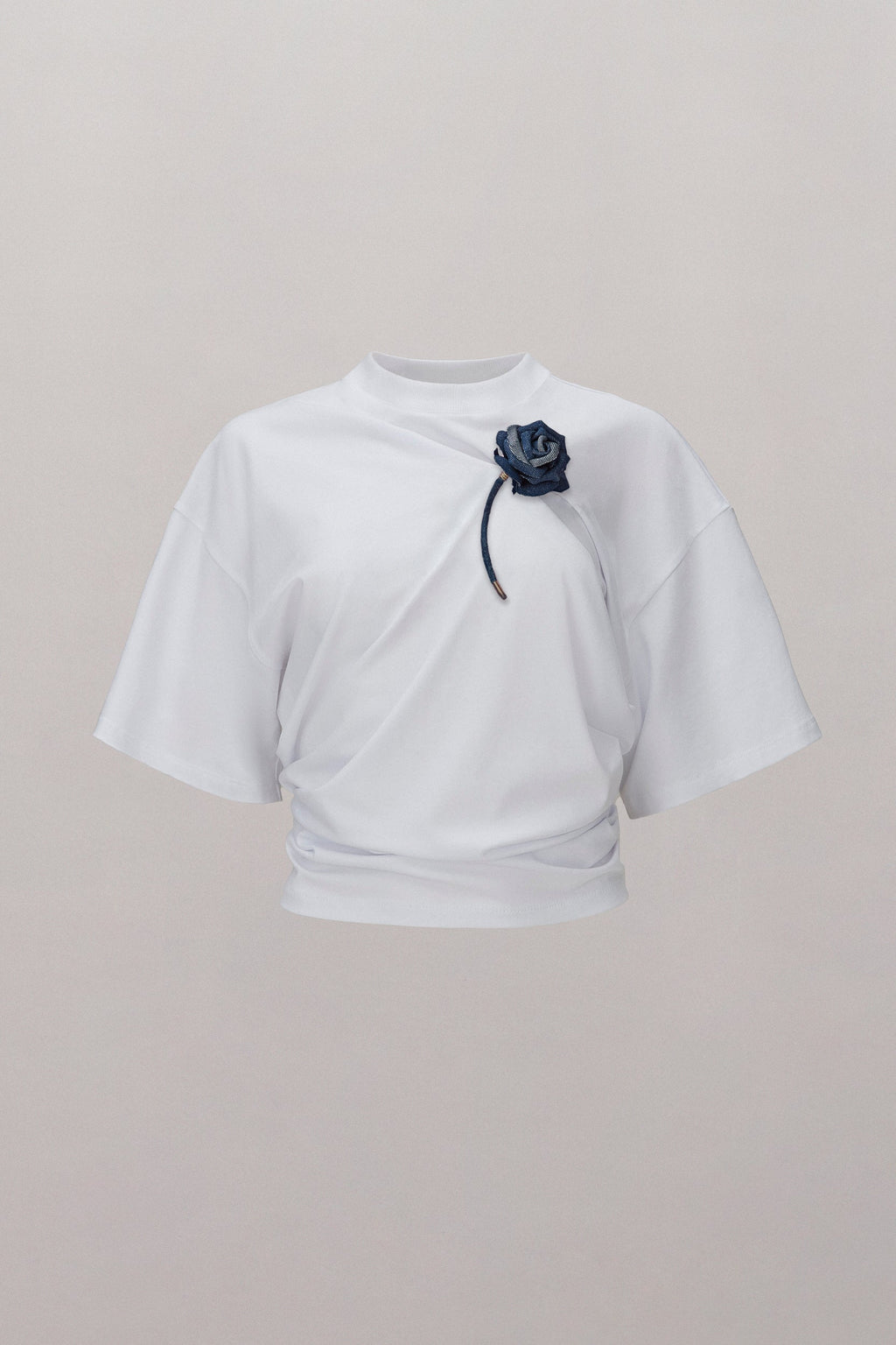 Suspended Rose Asymmetrical T-Shirt